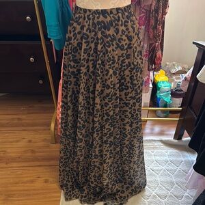 Leopard Print Maxi Skirt